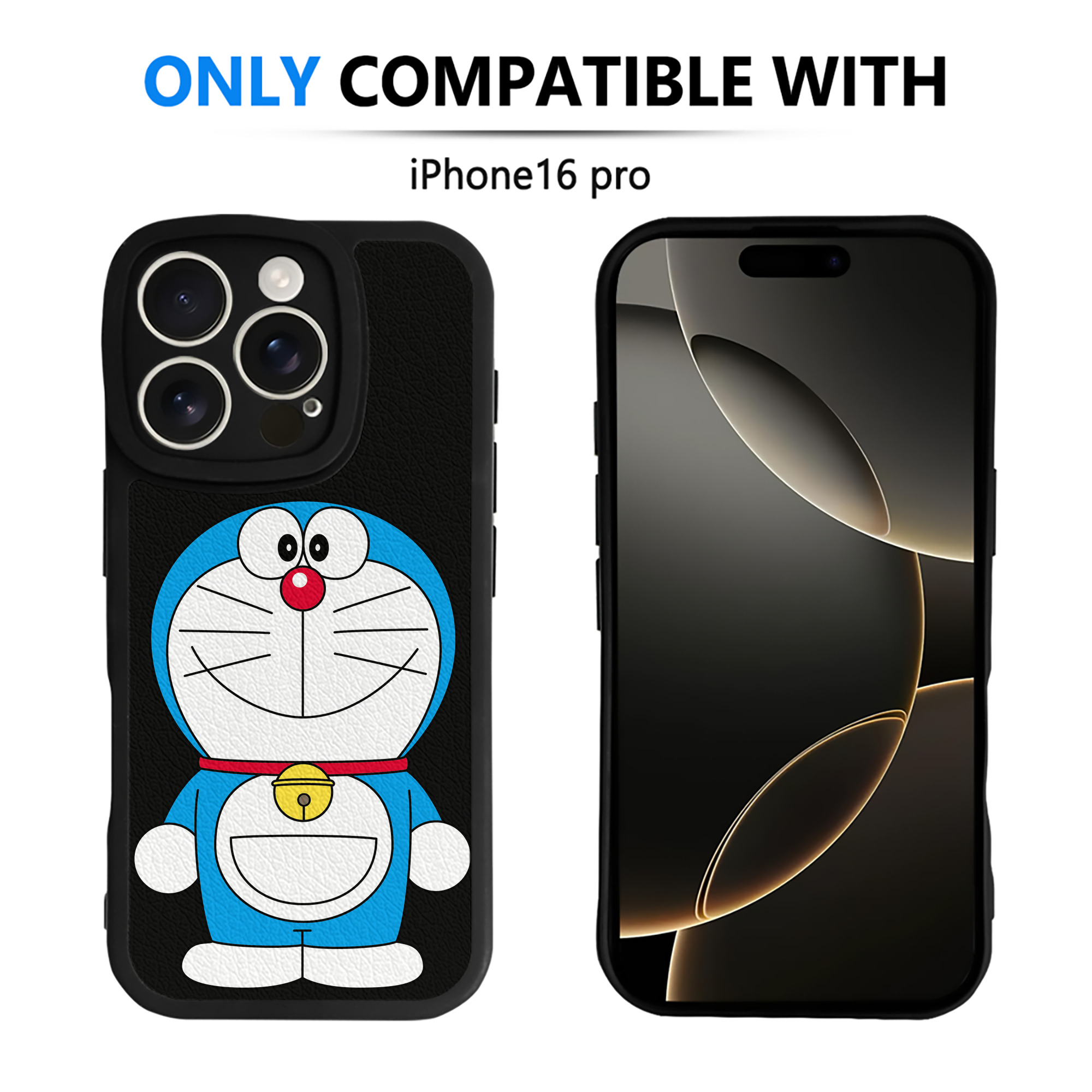 （画像用） ドラえもん Doraemon 【iPhone 16シリーズ対応】シリコンスマホケース（レザー調） 材質：シリコン